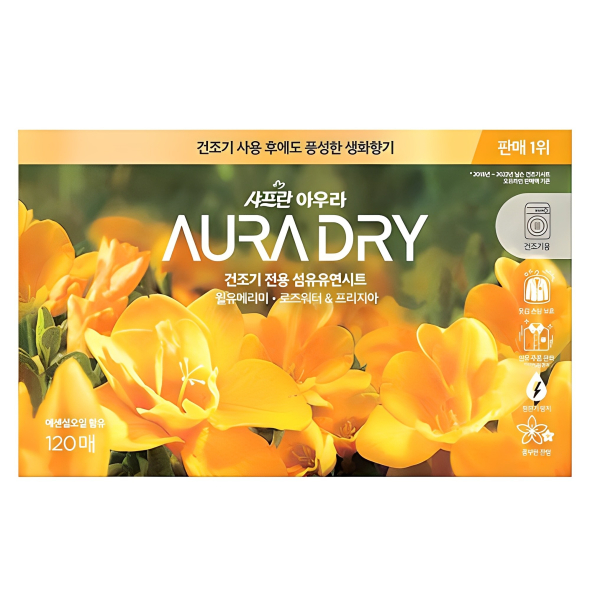 아우라 드라이 시트 섬유유연제 윌유메리미 본품, 120개입, 1개